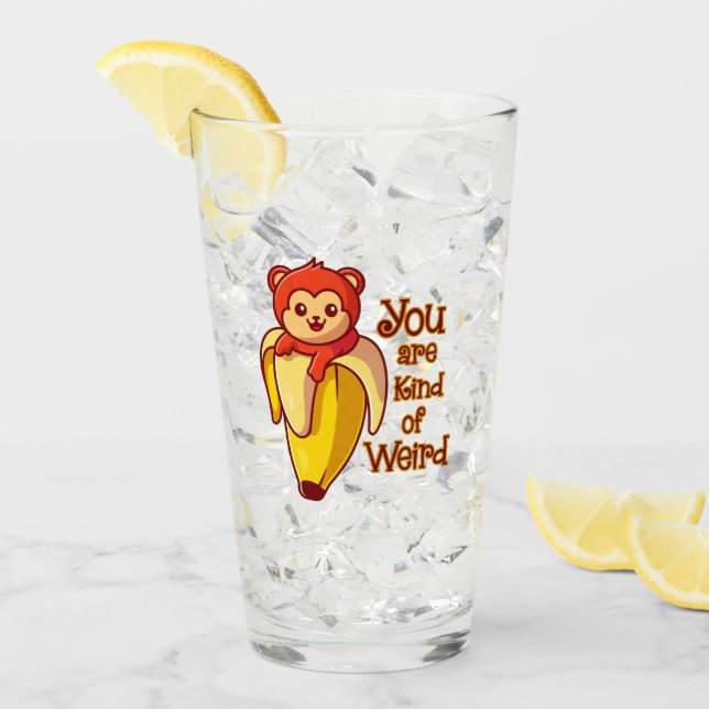 Copo De Pint Monkey Banana Engraçado Você É Estranho (Gelo frontal)