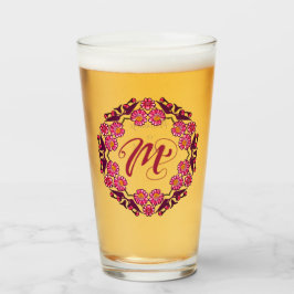 Copo De Pint Monograma Bonito Boho Algodão Floral Bridesmaid