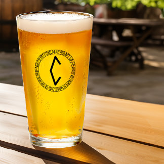 Copo De Pint Monograma C - Estilo de Viking - Vidro de Pinça