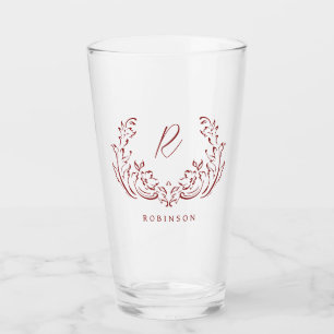Copo De Pint Monograma da Família Flourada de Vintage com Esque