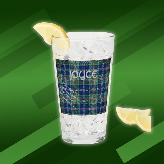 Copo De Pint Monograma de Tartan azul e verde eterno | (Criador carregado)