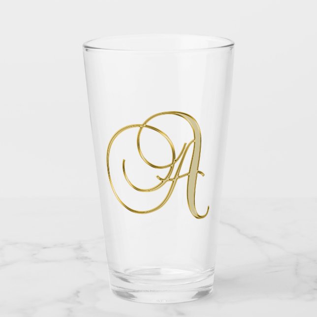 Copo De Pint Monograma Dourado A (Frente)