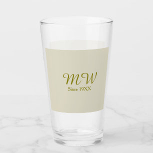 Copo De Pint Monograma dourado desde o ano 19XX aveia casamento
