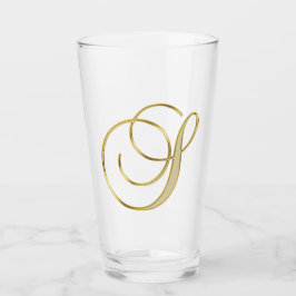 Copo De Pint Monograma Dourado S Glass