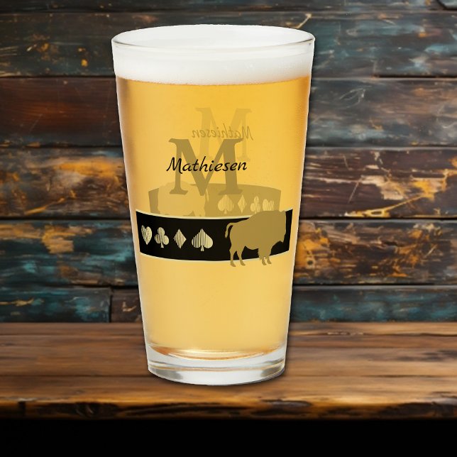 Copo De Pint Monograma Dourado Silhouette Bison (Criador carregado)
