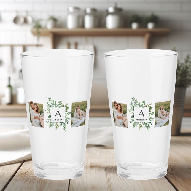 Copo De Pint Monograma Duas Fotografias | Quadro verde personal (Criador carregado)