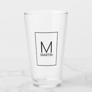 Copo De Pint Monograma e Nome Personalizados Modernos