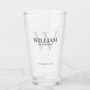 Copo De Pint Monograma e Nome Personalizados para Padrinhos