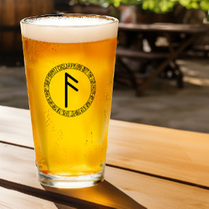 Copo De Pint Monograma F - Estilo de Viking - Vidro de Pinça