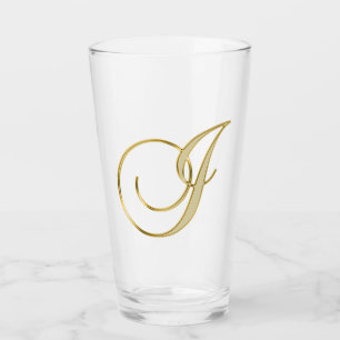 Copo De Pint Monograma J Glass Dourado
