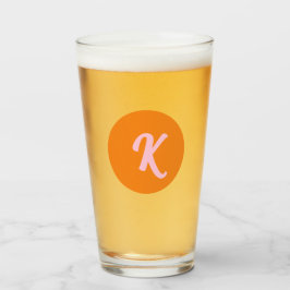 Copo De Pint Monograma - laranja e rosa