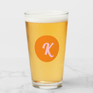 Copo De Pint Monograma - laranja e rosa