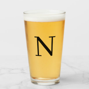 Copo De Pint Monograma Moderno Vidro Inicial De Cerveja