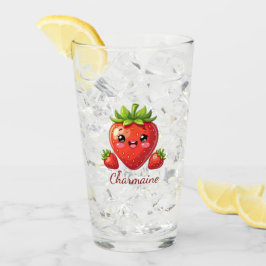 Copo De Pint Monograma morango kawaii fofo