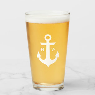 Copo De Pint Monograma náutico da âncora