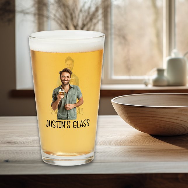 Copo De Pint Monograma personalizado de presentes de fotos (Criador carregado)