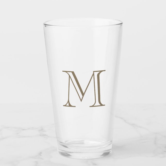 Copo De Pint Monograma Simples Dourado (Frente)