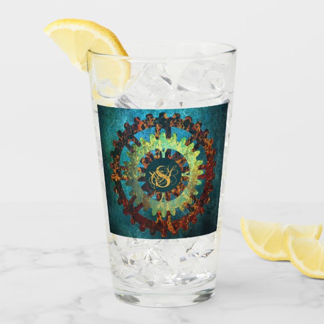 Copo De Pint Monograma Verdigris Rusty Verdigris (Gelo frontal)