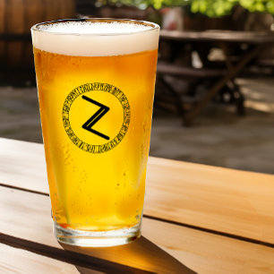 Copo De Pint Monograma Z - Estilo de Visualização - Vidro de Pi