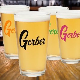 Copo De Pint Monogramas Nome da Família Beer Glass Cup