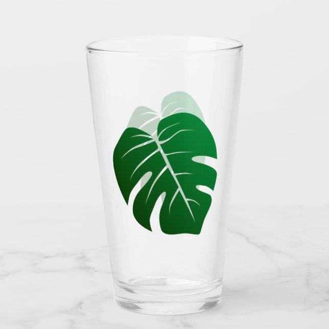 Copo De Pint Monstera Leaf Botanic Design Glass (Frente)