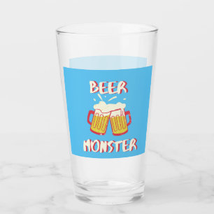Copo De Pint Monstro da Cerveja Vidraria de Fundo Azul