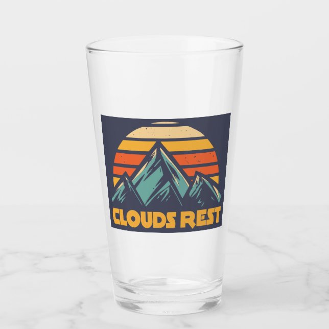 Copo De Pint Montanha Clouds Rest Yosemite Retro Turquesa (Frente)