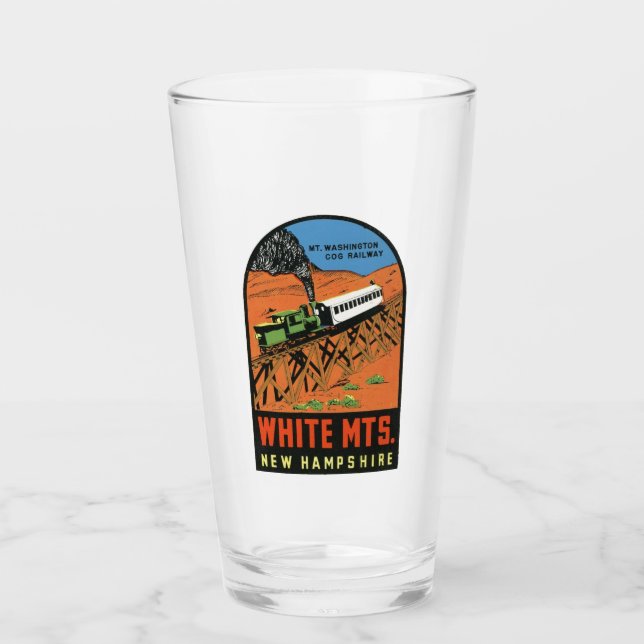 Copo De Pint Montanhas brancas New Hampshire Pint Glass (Frente)