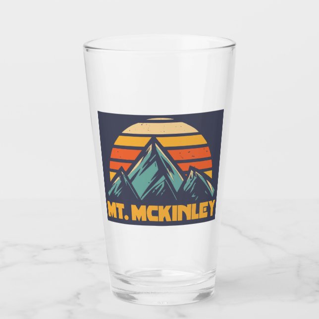 Copo De Pint Monte McKinley Alaska Retro Turquoise (Frente)