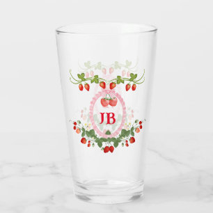 Copo De Pint Morango Personalizado Monograma
