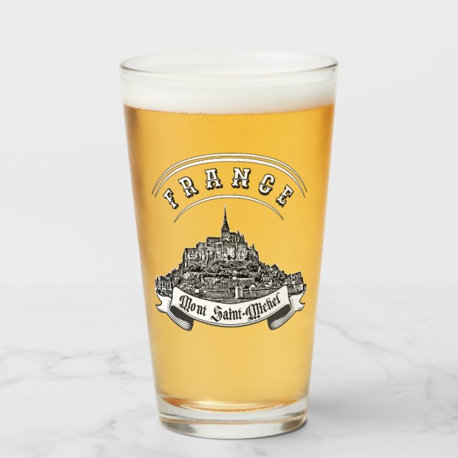 Copo De Pint Mosteiro medieval Mont Santo Michel. França. (Frente (Preenchido))
