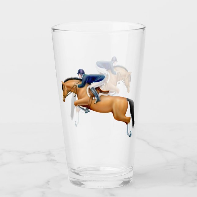 Copo De Pint Mostre a cavalo de salto o Tumbler de vidro (Frente)