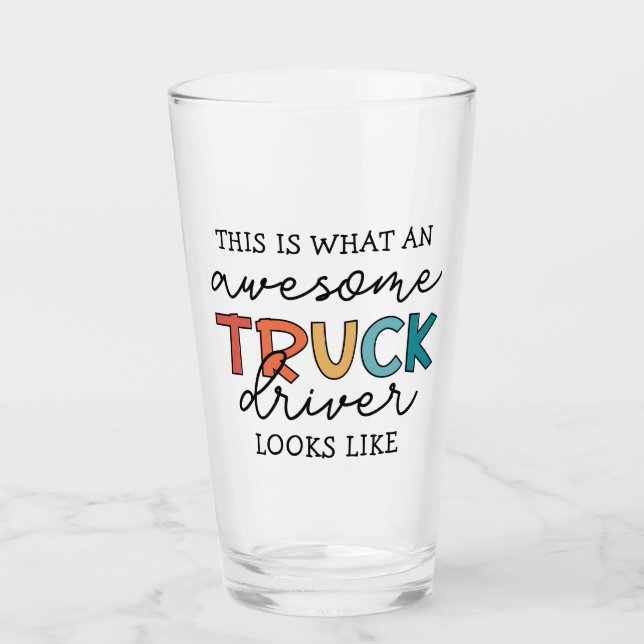 Copo De Pint Motorista de caminhão engraçado | Incrível Motoris (Frente)