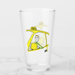 Copo De Pint Motorista de Táxi Stickman