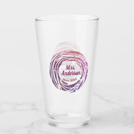Copo De Pint Mrs name pink mauve border since year wedding brid