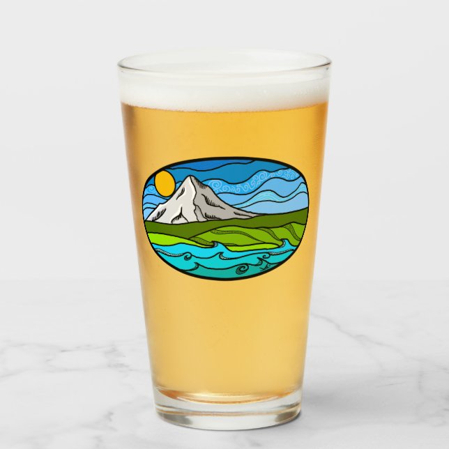 Copo De Pint Mt. Hood Glass Tumbler (Frente (Preenchido))