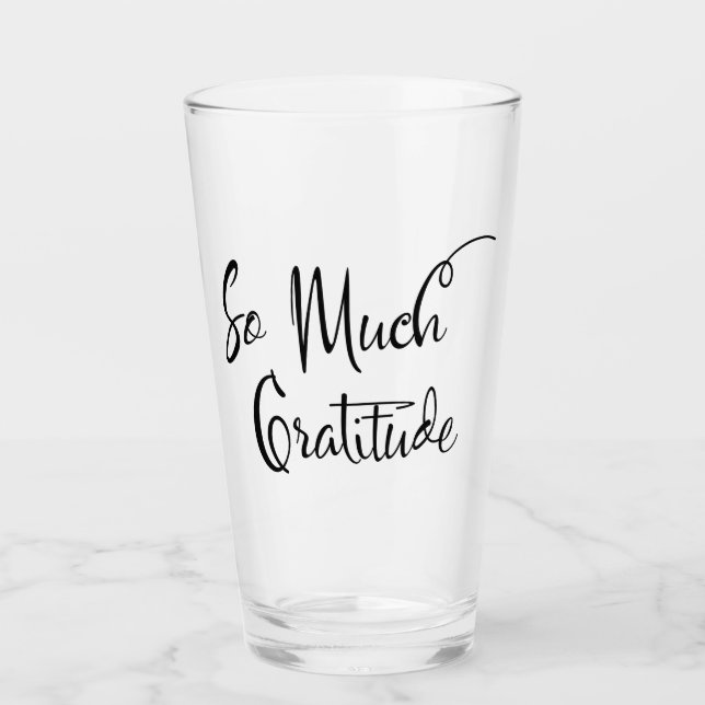 Copo De Pint Muita Gratidão Moderna Tipografia Simples Script (Frente)
