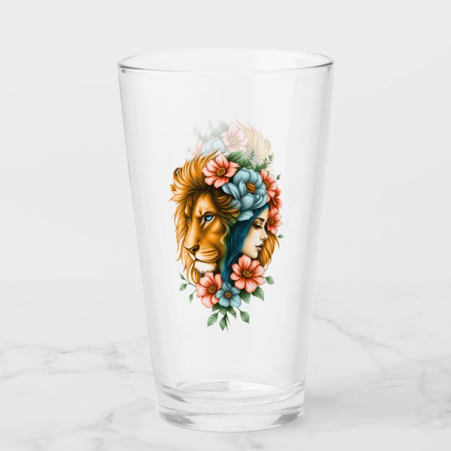 Copo De Pint Mulher maravilhosa cujo cabelo longo e fluido (Frente)