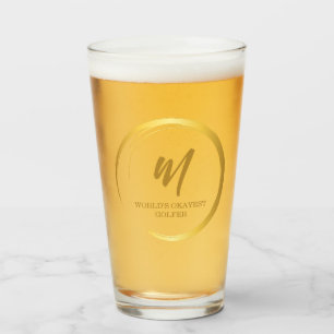 Copo De Pint Mundos Golfer Dourado Monograma