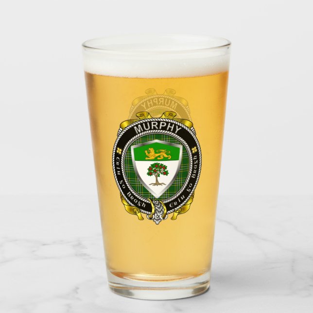 Copo De Pint Murphy Irish Shield Beer Glass (Frente (Preenchido))