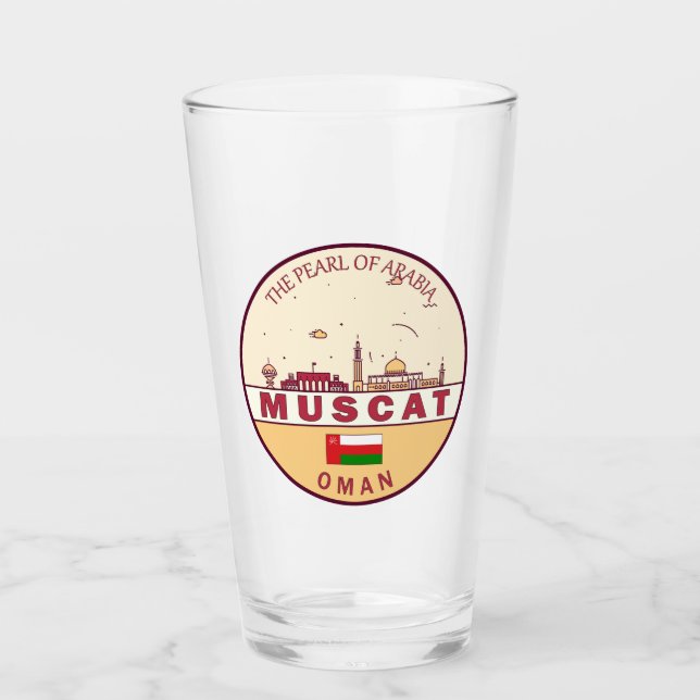 Copo De Pint Muscat Oman City Skyline Emblem (Frente)