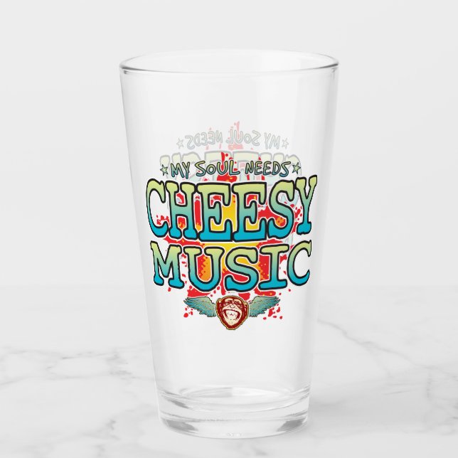 Copo De Pint Música Cheesy Soul Glass Tumbler (Frente)