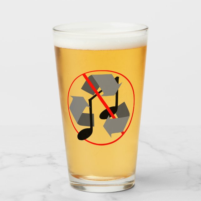 Copo De Pint Música de Reciclado sobreposta (Frente (Preenchido))