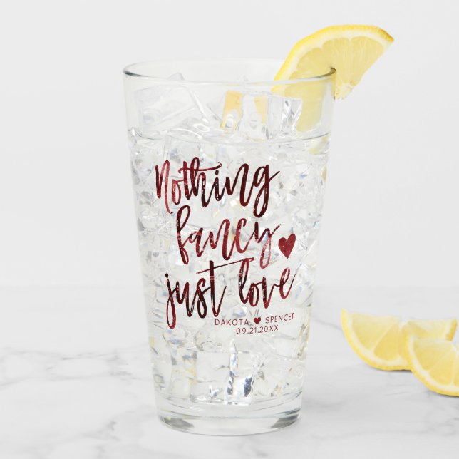 Copo De Pint Nada De Rico Apenas Amor | Casamento Vermelho De C (Gelo traseiro)