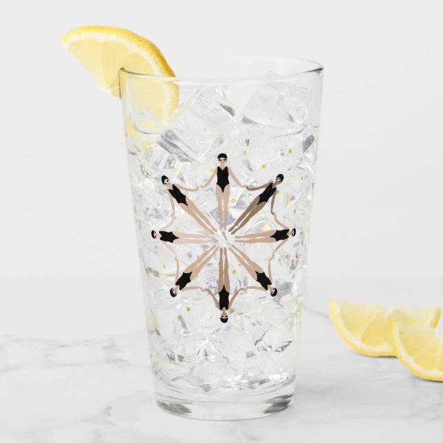 Copo De Pint Nadadores Sincronizados Modernos Pontos Dourados (Gelo frontal)