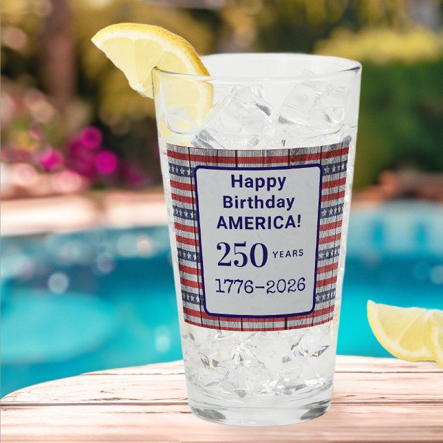 Copo De Pint Name America 1776-2026 Red Stripes Blue Stars Pint (Criador carregado)