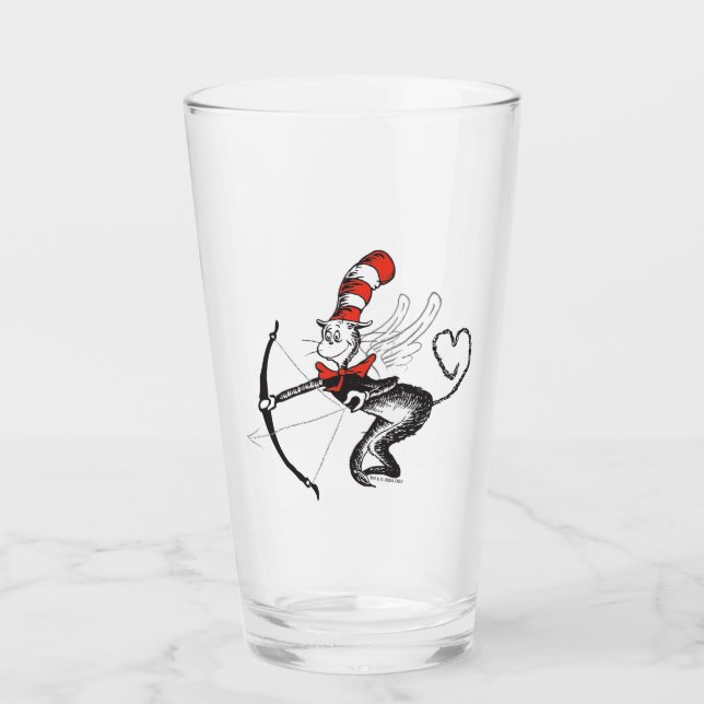 Copo De Pint Namorados Dr. Seuss | O Gato no Cupido de Chapéu (Frente)