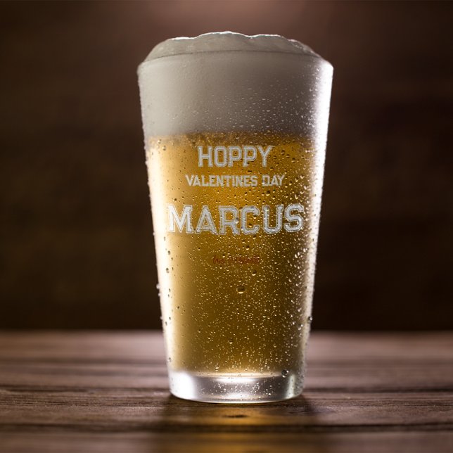 Copo De Pint Namorados Hoppy | Monograma Para Ele (Criador carregado)