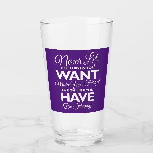 Copo De Pint Não se esqueça do que você está feliz (Frente)