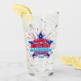 Copo De Pint Nascer no 4 de julho Feliz Aniversário Seu Nome